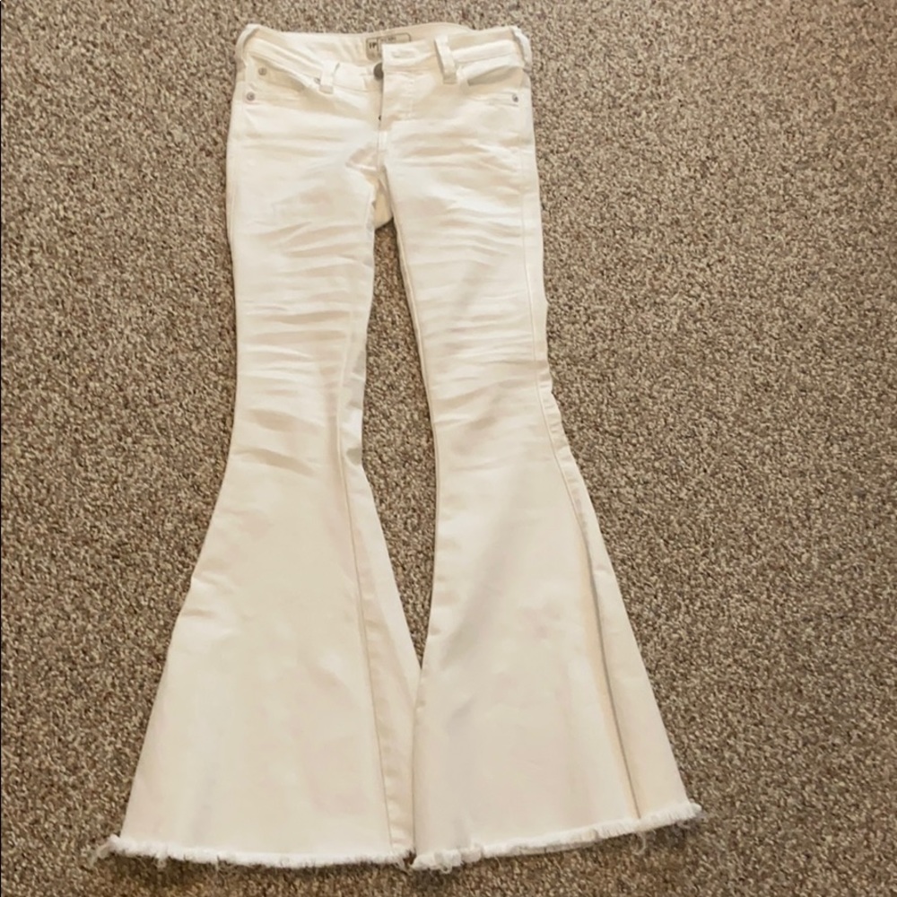 Free people white flare jeans